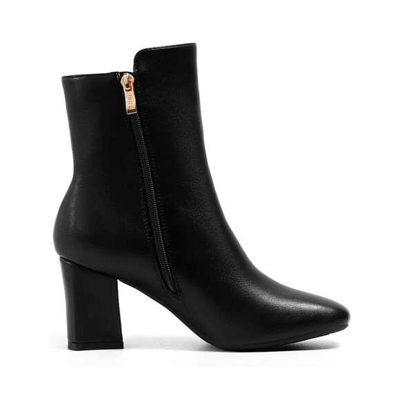 IDIFU Women's Ada Fashion Square Toe Ankle Boots Low Block Heel Short - Black 7 - Picture 3 of 7